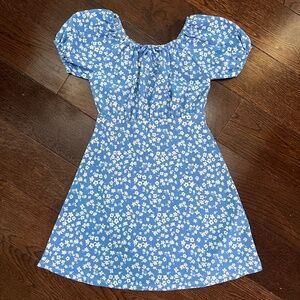 Zara Kids Girls Blue Ditsy Floral Dress - Size 8